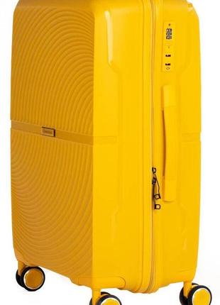 Пластиковый чемодан horoso желтый на 85л1 фото