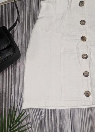 Белая котоновая короткая юбка topshop #28742 фото