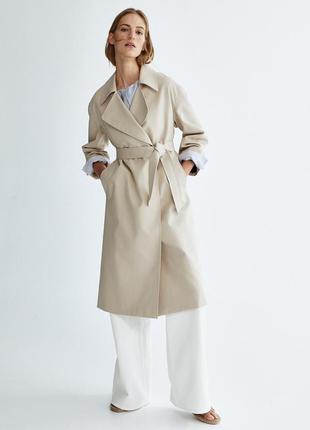 Котоновий тренч massimo dutti