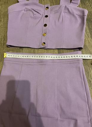 Женский костюм топ и юбка irenaíi фиолетовый м