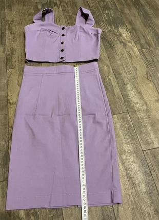 Женский костюм топ и юбка irenaíi фиолетовый м3 фото