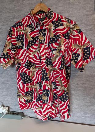 Винтажная рубашка гавайка made in usa2 фото