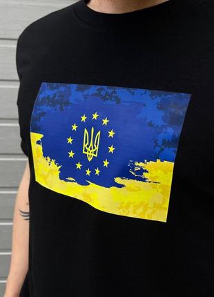 Мужская футболка с флагом ua и eu крупный принт