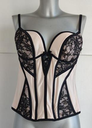 Корсет ann summers (енн саммерс) рожевого кольору з мереживом