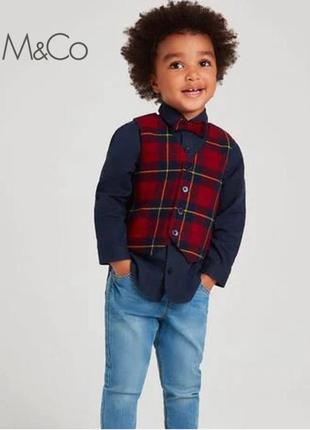 Комплект для мальчика: рубашка и жилетка m&co kids 110 см/4-5 років