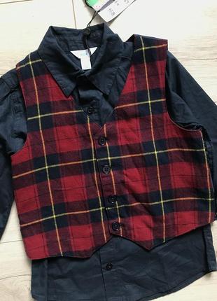 Комплект для мальчика: рубашка и жилетка m&co kids 110 см/4-5 років6 фото