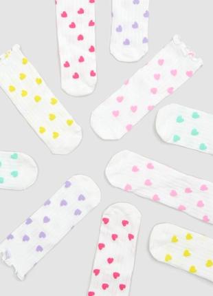 27-30/31-34/35-38 нові фірмові дитячі шкарпетки набір комплект 5 пар сердечки sinsay носки