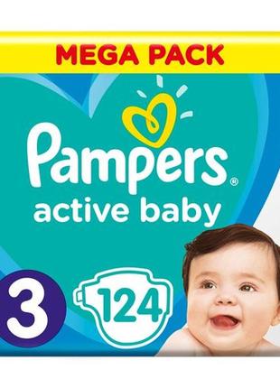 Подгузники pampers baby-dry 3 (124 штуки)