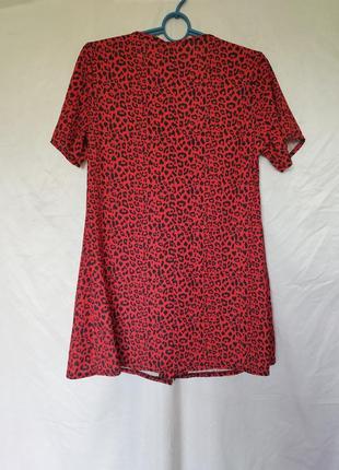 Платье на пуговицах в леопардовый принт4 фото