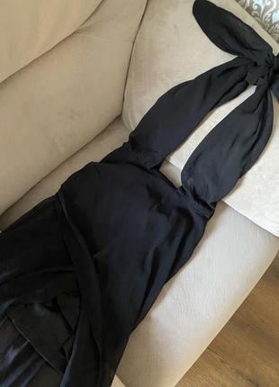 Сукня чорна з асиметричним низом спереду коротше ззаду довше3 фото