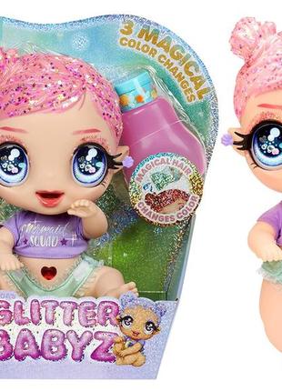 Лялька glitter babyz marina finley пупс з блискітками марина фінлі, що змінює колір