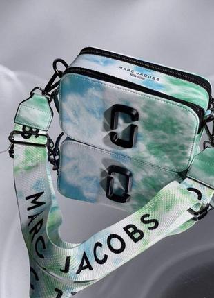 Сумочка в стилі marc jacobs / marc jacobs the snapshot tie dye green / сумка на літо