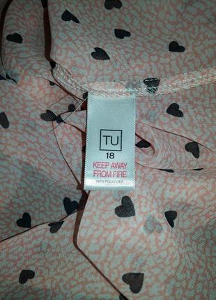 Нежная базовая блуза в сердечки от tu uk184 фото