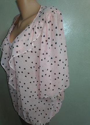 Нежная базовая блуза в сердечки от tu uk188 фото