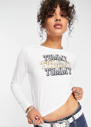 Женский укороченный лонгслив tommy hilfiger1 фото