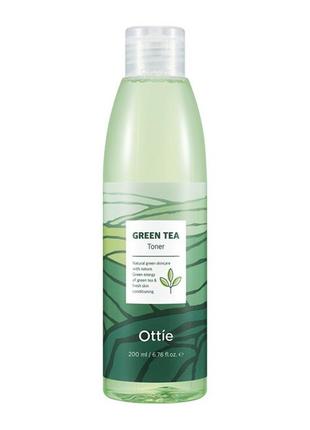 Увлажняющий тонер с экстрактом зеленого чая ottie green tea toner