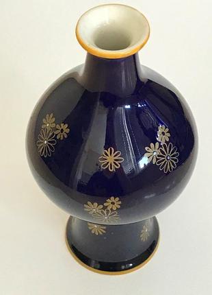 Винтажная фарфоровая ваза синий кобальт гдр2 фото