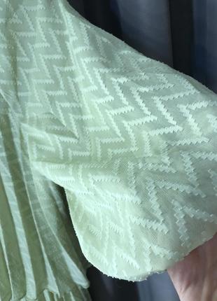 Двухслойное платье миди шалфейного цвета из плиссировка asos design6 фото
