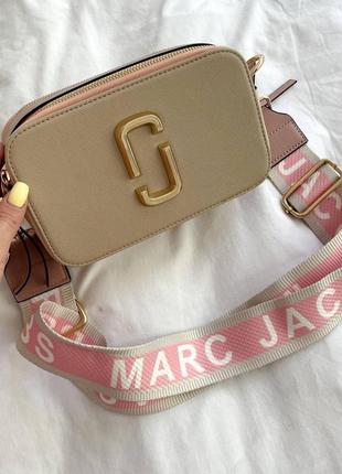 Сумка в стиле marc jacobs / marc jacobs beige pink / трендовая сумка