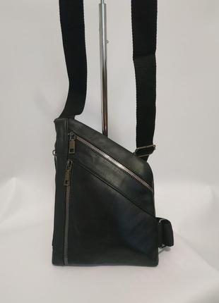 Кожаная мужская сумка. мужская сумка через плечо, мессенджер cross body (кросс боди)!4 фото