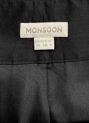 Изумительная юбка monsoon, расширенная, трапеция, натуральная, чёрная с цветами, цветочный принт, вышивка бисером и пайетками,7 фото