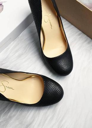 Jessica simpson оригинал черные лодочки туфли под рептилию бренд из сша6 фото