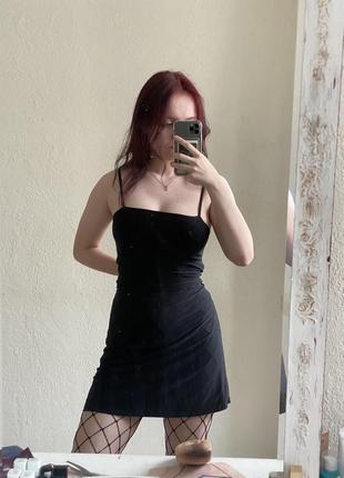 Чорна літня сукня bershka