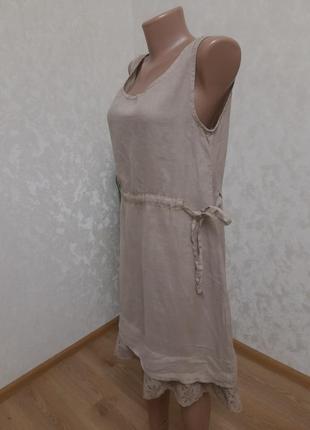 Натуральное платье сарафан рами rami крапива лен прошва аутентичный стиль2 фото