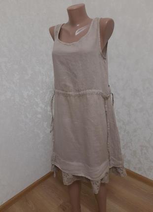 Натуральное платье сарафан рами rami крапива лен прошва аутентичный стиль6 фото