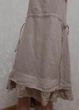 Натуральное платье сарафан рами rami крапива лен прошва аутентичный стиль10 фото
