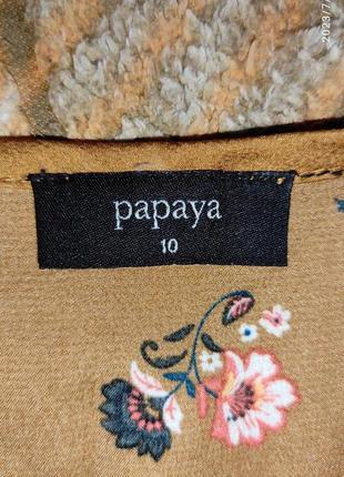 Горчичная блузка с цветочками papaya4 фото