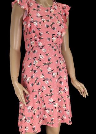 Брендовое вискозное платье "next" с цветочным принтом. размер uk6/eur34.5 фото