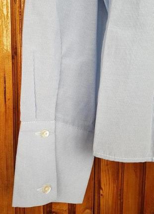 Блуза h&amp;m с воланами и пуговицами на спинке, в мелкую полоску.4 фото