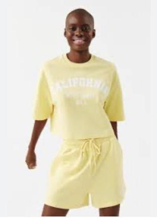 Трикотажні жовті бавовняні шорти