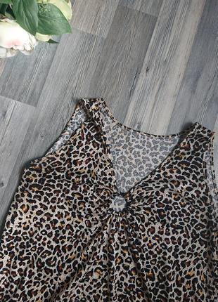 Красива блуза лео принт блузка блузочка великий розмір батал 50 /52 майка8 фото