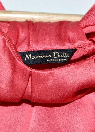 Massimo dutti 100% шелк, красочная блуза, с бантом по спинке4 фото