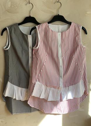 Тоненька котонова сорочка, блузка в двох кольорах2 фото