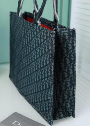 Сумка christian dior шоппер, сумка шоппер кристиан диор серо-черная с буквой3 фото