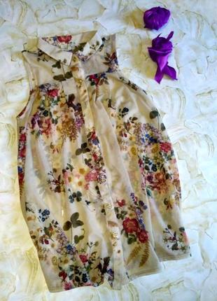Шифонова блузка з принтом1 фото