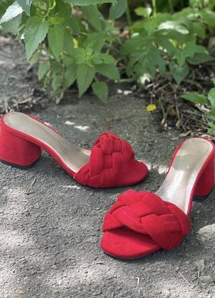 Червоні замшеві сабо kosa натуральні 35-41 любий колір