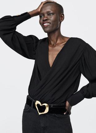 Zara, шикарная блуза боди на запах! p.-l