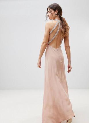 Декорированное платье макси с открытой спиной asos3 фото