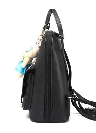 Подростковый женский городской рюкзак для девочки с брелком мишка тедди в подарок10 фото