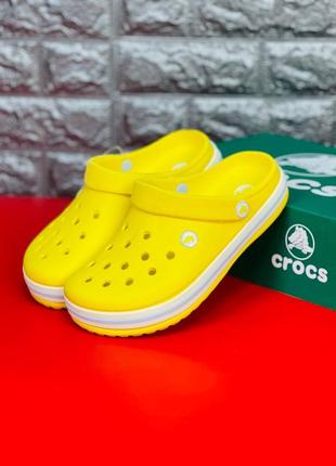 Crocs crocband сабо желтые женские/ подростковые 36-418 фото