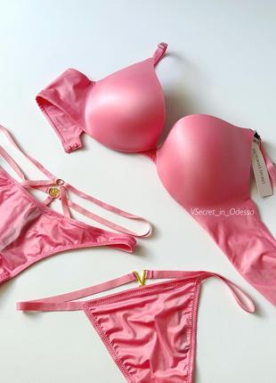 Люкс розовый комплект victoria’s secret2 фото