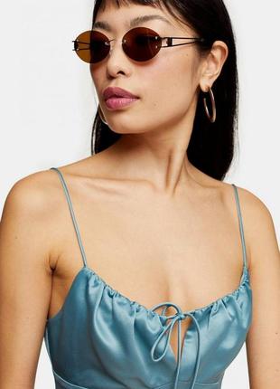 Платье topshop tall powder blue gathered bust slip dress3 фото