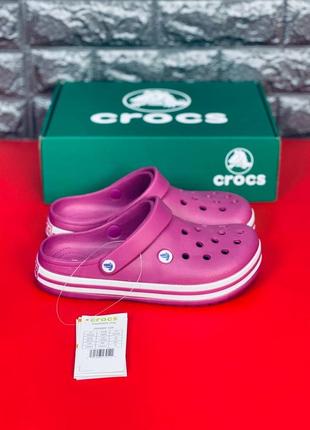 Crocs crocband сабо женские / подростковые темно-розовые размеры 36-412 фото