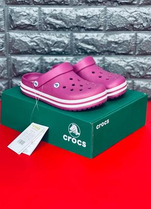 Crocs crocband сабо женские / подростковые темно-розовые размеры 36-414 фото