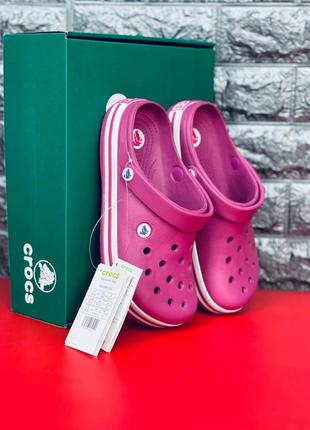 Crocs crocband сабо женские / подростковые темно-розовые размеры 36-416 фото