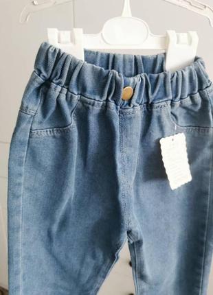 Джинси 90 - 140 см штани джинсові на резинці6 фото